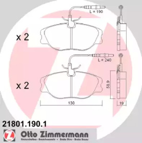 Комплект тормозных колодок ZIMMERMANN 21801.190.1