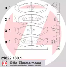 Комплект тормозных колодок ZIMMERMANN 21822.180.1