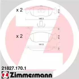 Комплект тормозных колодок ZIMMERMANN 21827.170.1