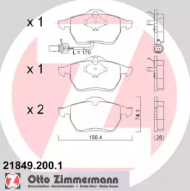 Комплект тормозных колодок ZIMMERMANN 21849.200.1