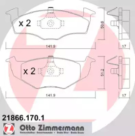 Комплект тормозных колодок ZIMMERMANN 21866.170.1