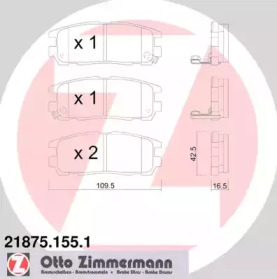 Комплект тормозных колодок ZIMMERMANN 21875.155.1