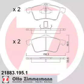 Комплект тормозных колодок ZIMMERMANN 21883.195.1