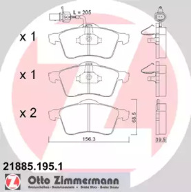 Комплект тормозных колодок ZIMMERMANN 21885.195.1