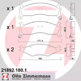 Комплект тормозных колодок ZIMMERMANN 21892.180.1