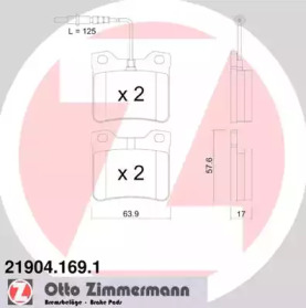 Комплект тормозных колодок ZIMMERMANN 21904.169.1