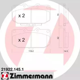 Комплект тормозных колодок ZIMMERMANN 21922.145.1