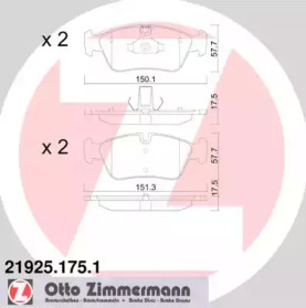 Комплект тормозных колодок ZIMMERMANN 21925.175.1