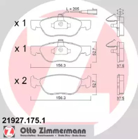 Комплект тормозных колодок ZIMMERMANN 21927.175.1