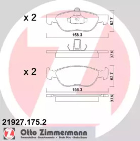 Комплект тормозных колодок ZIMMERMANN 21927.175.2