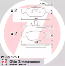 Комплект тормозных колодок ZIMMERMANN 21929.175.1