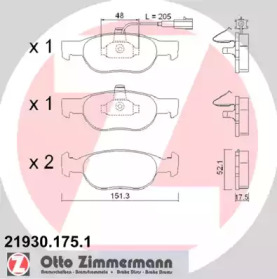 Комплект тормозных колодок ZIMMERMANN 21930.175.1