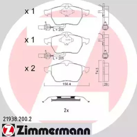 Комплект тормозных колодок ZIMMERMANN 21938.200.2