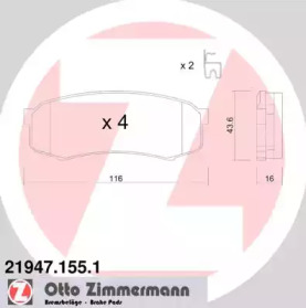 Комплект тормозных колодок ZIMMERMANN 21947.155.1