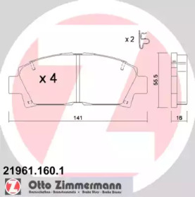 Комплект тормозных колодок ZIMMERMANN 21961.160.1