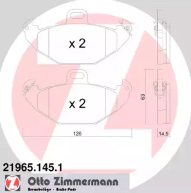 Комплект тормозных колодок ZIMMERMANN 21965.145.1