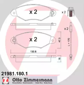 Комплект тормозных колодок ZIMMERMANN 21981.180.1