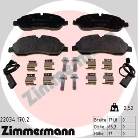 Комплект тормозных колодок ZIMMERMANN 22034.170.2