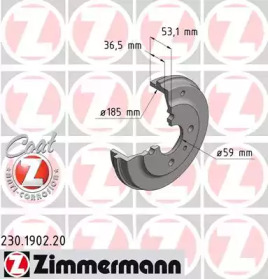 Тормозный барабан ZIMMERMANN 230.1902.20