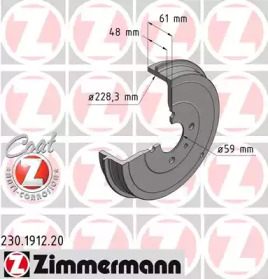 Тормозный барабан ZIMMERMANN 230.1912.20