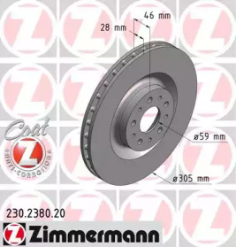 Тормозной диск ZIMMERMANN 230.2380.20