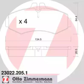 Комплект тормозных колодок ZIMMERMANN 23022.205.1