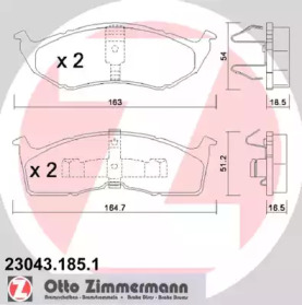 Комплект тормозных колодок ZIMMERMANN 23043.185.1