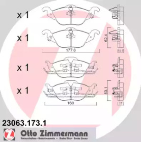 Комплект тормозных колодок ZIMMERMANN 23063.173.1