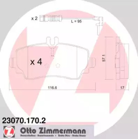 Комплект тормозных колодок ZIMMERMANN 23070.170.2