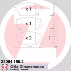 Комплект тормозных колодок ZIMMERMANN 23094.165.2