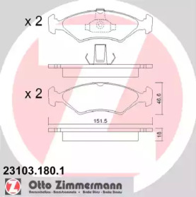 Комплект тормозных колодок ZIMMERMANN 23103.180.1