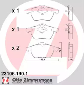 Комплект тормозных колодок ZIMMERMANN 23106.190.1