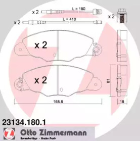 Комплект тормозных колодок ZIMMERMANN 23134.180.1