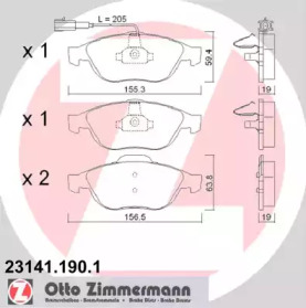 Комплект тормозных колодок ZIMMERMANN 23141.190.1