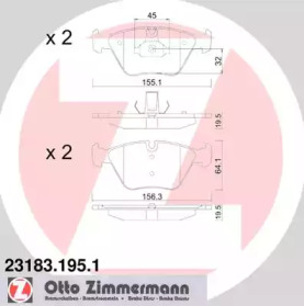 Комплект тормозных колодок ZIMMERMANN 23183.195.1