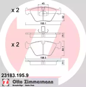 Комплект тормозных колодок ZIMMERMANN 23183.195.9