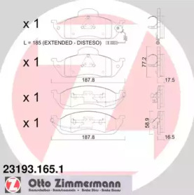 Комплект тормозных колодок ZIMMERMANN 23193.165.1