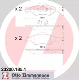 Комплект тормозных колодок ZIMMERMANN 23200.185.1