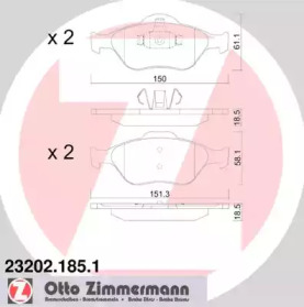 Комплект тормозных колодок ZIMMERMANN 23202.185.1