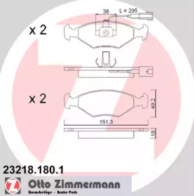 Комплект тормозных колодок ZIMMERMANN 23218.180.1