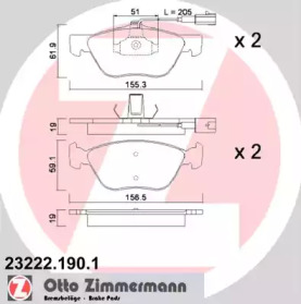 Комплект тормозных колодок ZIMMERMANN 23222.190.1