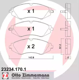 Комплект тормозных колодок ZIMMERMANN 23234.170.1