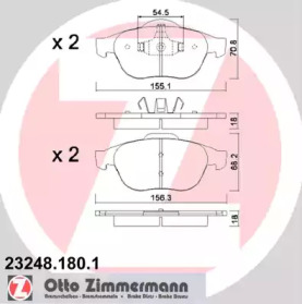 Комплект тормозных колодок ZIMMERMANN 23248.180.1