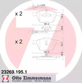 Комплект тормозных колодок ZIMMERMANN 23269.195.1