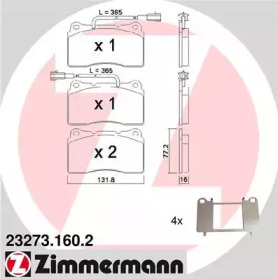 Комплект тормозных колодок ZIMMERMANN 23273.160.2