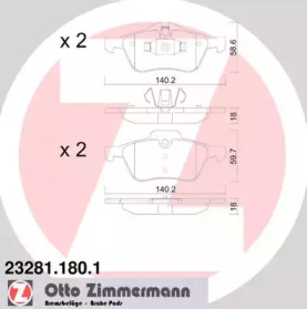 Комплект тормозных колодок ZIMMERMANN 23281.180.1