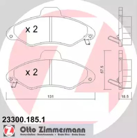 Комплект тормозных колодок ZIMMERMANN 23300.185.1