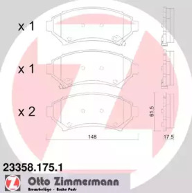 Комплект тормозных колодок ZIMMERMANN 23358.175.1