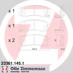 Комплект тормозных колодок ZIMMERMANN 23361.145.1