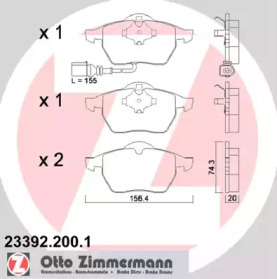 Комплект тормозных колодок ZIMMERMANN 23392.200.1